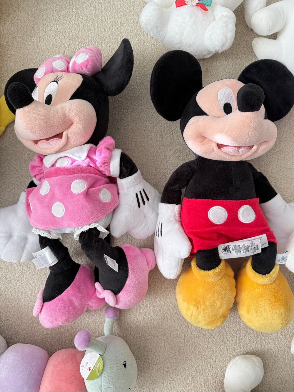 Disney Minnie & Mickey Plush Set - Pink Minnie, Red & Yellow Mickey